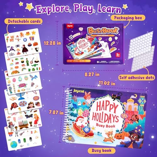 JoyCat Holiday Busy Book for Toddlers Ages 3-5, English - Image 4