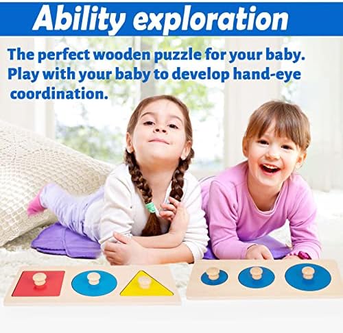 Montessori Shape Puzzle for Toddlers 1-3 - Learning Color & Shape Sorter,Baby Puzzles 12-18 Months with Jumbo Knob,Educational Toys Gifts for Boys and Girls (Multiple Shape Puzzles/Circle Puzzle) - Image 4