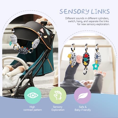 vocheer Black and White Baby Toys, 7-in-1 Baby Sensory Toys for Infants - Image 5