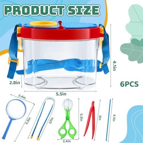 36 Pcs Bug Catcher for Kids, Bug Catching Kit with Insect Transfer, Tweezers, Magnifying Glasses, Sticks, Observation Cages, Shoulder Straps for Kids Gift(Blue) - Image 2