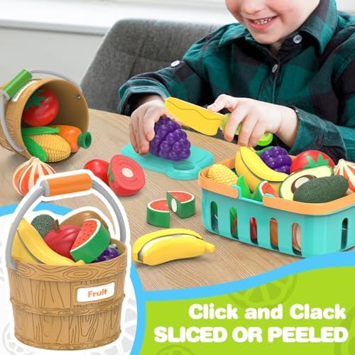 Play Food Toys for Kids Kitchen, Cutting Food Sorting Toy, Pretend Play - Image 5