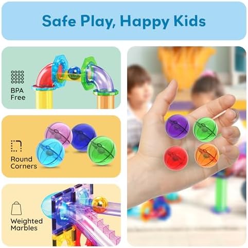 PicassoTiles Marbles for Magnetic Block Tiles Race Track Building Maze Set - Image 6