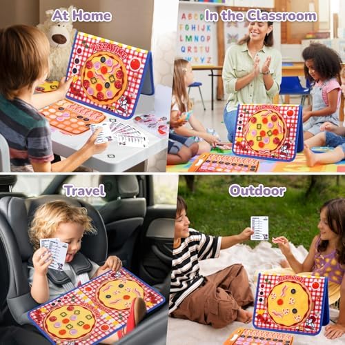 CHEFAN Pizza Counting Felt Board for Toddlers, Number Learning Toys, Make Pizza Time for Vegetables, Preschool Math Games, Manipulatives for Preschool - Image 5