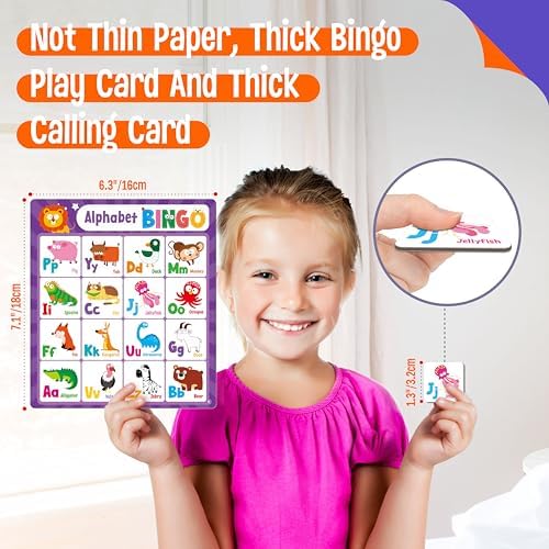 SpriteGru Alphabet Bingo Game, Uppercase/Lowercase/Number Bingo Game ABC and 123 Bingo Board Game for Kindergarten and Preschool Kids 4+, Perfect for Classroom & At Home - Image 3