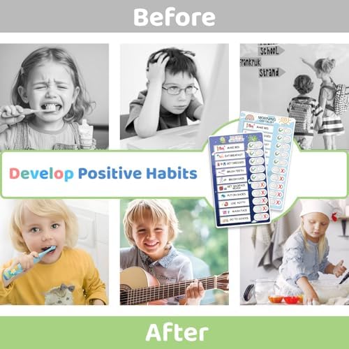 Upgraded 2 in 1 Bedtime/Morning Routine Chart - Magnetic Chore Chart for Toddlers, Cute Visual Schedule Board for Home, Kids Checklist to Do List ADHD Tools - Image 7