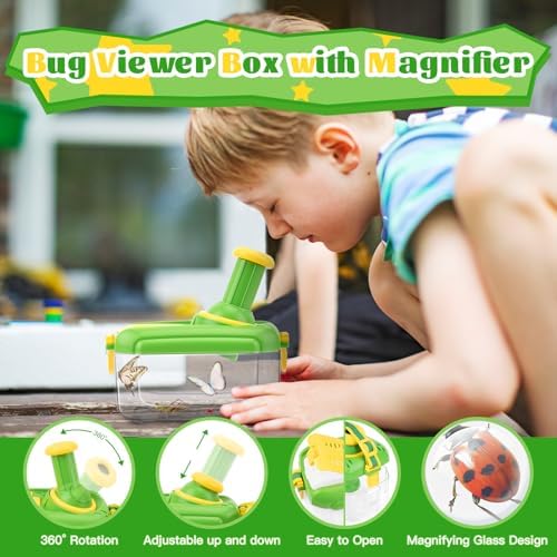 Bug Catching Kit for Kids 3-5: 17 PCS Bug Catcher Kit with Magnifying Glass - Image 3