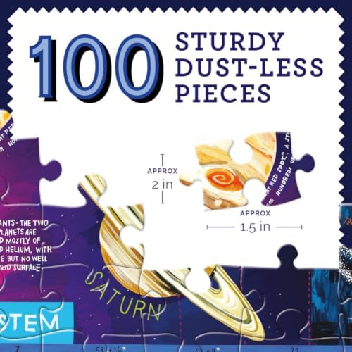 eeBoo 100 Piece Puzzle for Kids - Solar System Children's Puzzle Space Themed, Large Pieces for Small Hands to Develop Motor Skills - Image 2