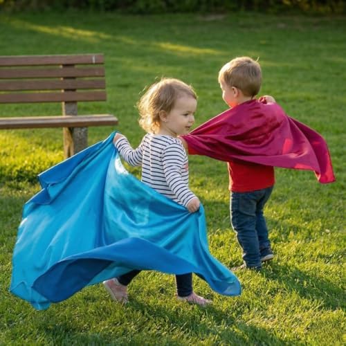 Play scarves for kids – 35" 6 pack play silks with glossy & matte texture - Image 3
