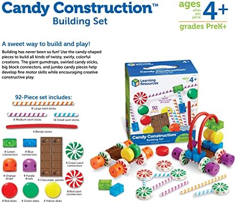 Learning Resources Candy Construction Building Set - Creative Building Toys for Kids, Toddler STEM Toys, Kids STEM Activities, Construction Sets, Preschool Engineering Toy - Image 7