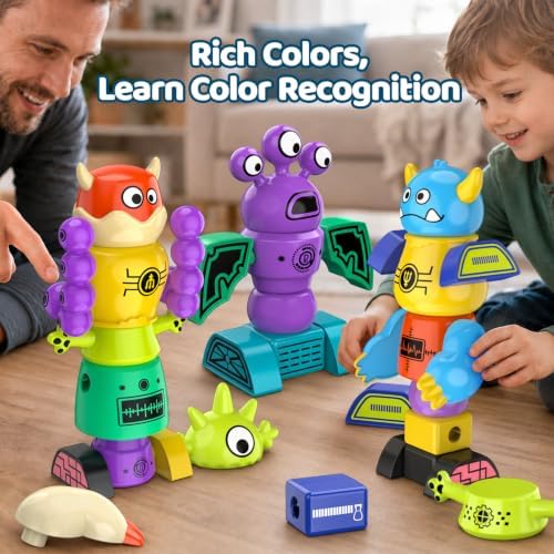 Magnetic Robot Building Toy, STEM Magnet Monster Toys Set for Kids Age 3-5 - Image 6