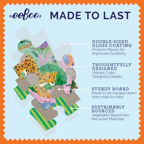 eeBoo Tree of Wildlife 100 Piece Children's Puzzle, 27" x 18" Nature Themed - Image 4