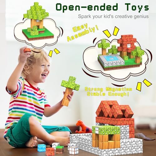 Magnetic Blocks Toys,3D Magnetic Building Toys Blocks Game Set,100PCS Construction Toys for Kids Ages 3+,STEM Sensory Educational Stacking Magnet Blocks, Christmas Birthday Gifts for Boys Girls - Image 3