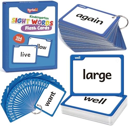 Torlam Sight Words Flash Cards for Kids Kindergarten,Learn to Read Digraphs CVC Blends Long Vowel Sounds Spelling Reading Phonics Games for 4-6 Years, Site Words Classroom Homeschool by Torlam