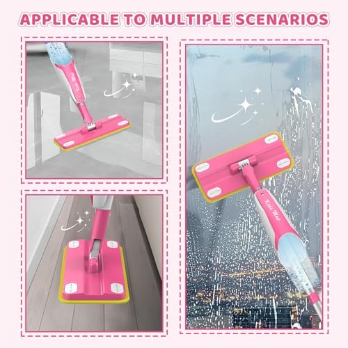 30in Kids Spray Mop, Toddler Cleaning Toy Mop, Magenta - Image 5