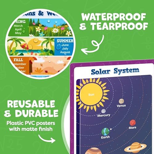 Educational Learning Posters for Toddlers 1-3 - 20pc Classroom Toddler Learning Posters - 16” x 11” Classroom Decor, Back to School Teacher Supplies - Kindergarten Preschool Classroom Must Haves - Image 6
