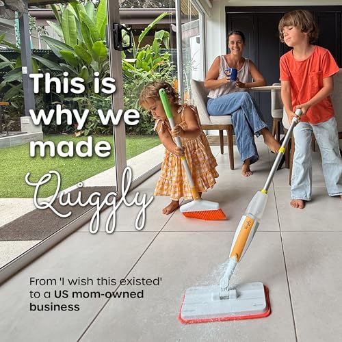Quiggly Toddler Toy Cleaning Set - Spray Mop, Broom, Dustpan, for Kids 3-5 - Image 2