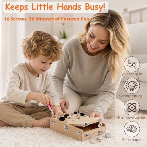 Montessori Busy Board Toys for 3-5 Year Old Kids Tool Set with Screwdriver - Image 2