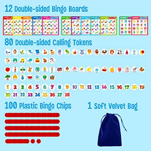 SpriteGru Alphabet Bingo Game, Uppercase/Lowercase/Number Bingo Game ABC and 123 Bingo Board Game for Kindergarten and Preschool Kids 4-8, Perfect for Classroom & At Home - Image 2