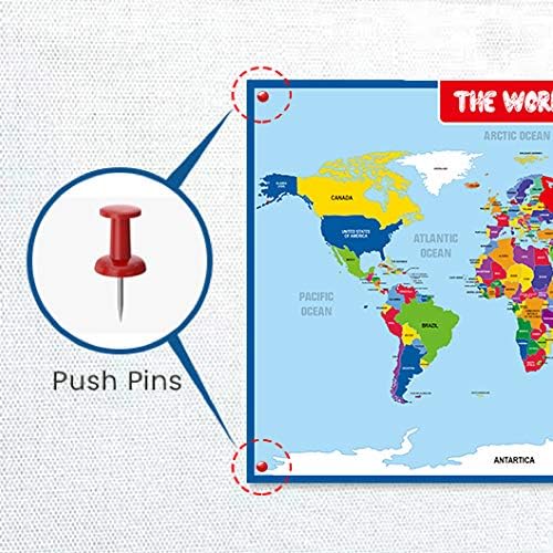 UNCLE WU World Map Laminated Poster -Dry Erase Double Side Educational Poster For Kids/Adults -17 x 23 inch Waterproof Map For Home Classroom - Image 9