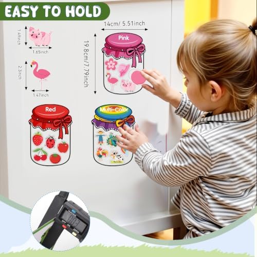 12Pcs Wooden Magnetic Color Sorting 72 Fridge Magnets for Kids - Image 2