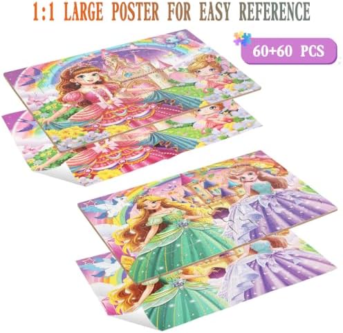 Puzzles for Kids Ages 4-8, 60 Pieces Puzzles for Kids Ages 3-5 in a Metal Box Girls and Boys Learning Educational Jigsaw Puzzle Toys Gifts - Image 3