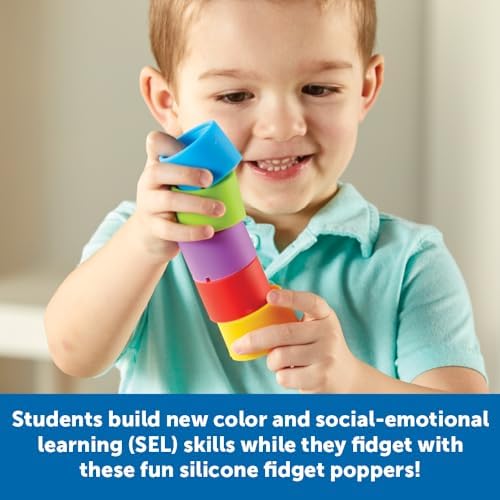 Learning Resources Rainbow Emotion Fidget Poppers Classroom Set, 24 Pieces, Ages 3+, Autism Sensory Toys, Social-Emotional Learning,Sensory Toys for Toddlers - Image 2