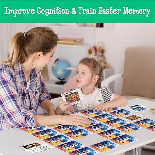 80 PCS Artwork Matching Game, 40 Famous Painting Memory Cards Bilingual Language Picture Match Game, Educational Learning Toys Enhance Memory & Matching Skills for Kids Ages 3 and Up - Image 2