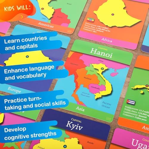 GeoCards World Flash Cards, Countries of the World, Kids Geography Games - Image 4