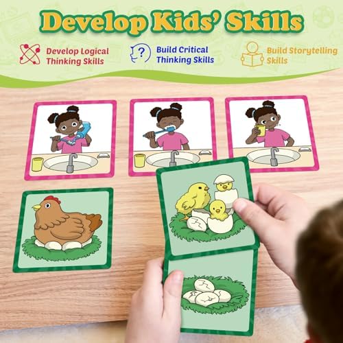 Kasfalci Sequencing Cards, Sequence Game for Kids, Speech Therapy Materials for Autism, Improve Storytelling,Social Skills, Sentence Building, Preschool Learning Activities for Classroom & Homeschool - Image 4
