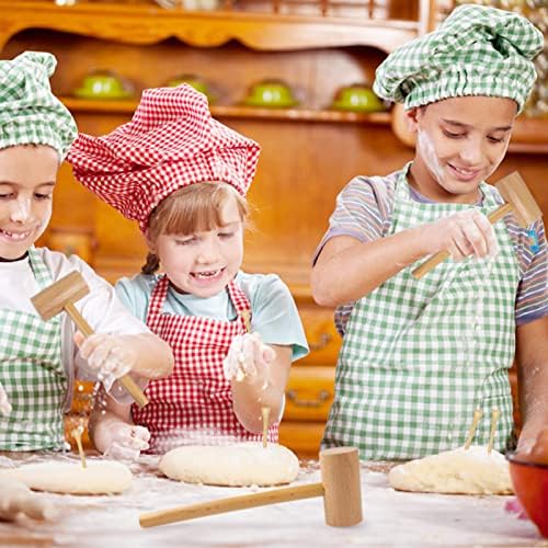Wooden Mallet Hammering & Pounding Toys Set Simulation Wooden Mallet Toddler Fake Hammer Portable Toy Hammer for Kids - Image 2