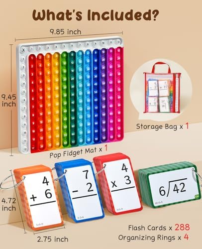 JoyCat 288 Math Flash Cards & Leanring Chart, 4 Operations, Ages 4-8 - Image 5