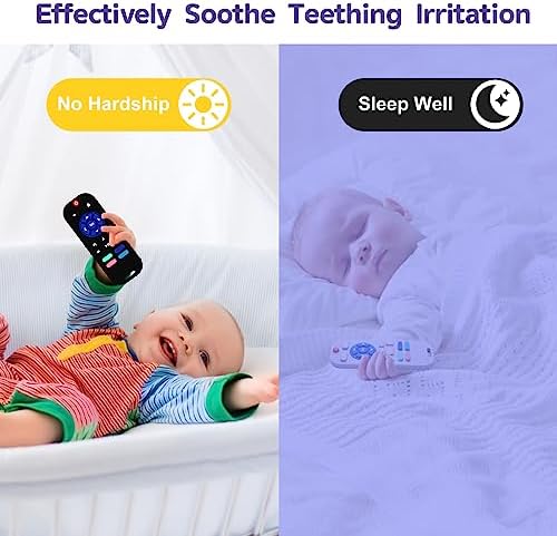 Hooku 2 Pack Silicone Teething Toys for Babies 0-6 Months, Teethers for Babies 6-12 Months, Remote Teether for Baby, Sensory Toys for Babies, Baby Chew Toys - Image 4