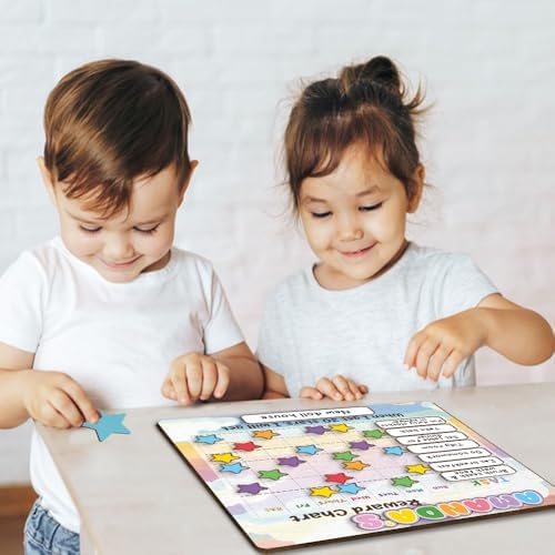TinyKidz Large Wooden Reward Chart for Kids, 14x15 - Image 7