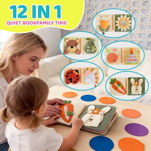 Personalized Montessori Felt Busy Book, Toddlers Quiet Book w/Name - Image 4
