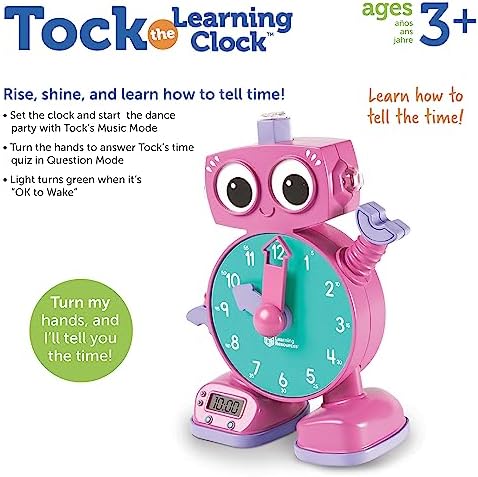 Learning Resources Tock The Learning Clock Pink - Digital Clock for Classroom, Telling Time, Kids Timer, Homeschool Essentials, Montessori, Toddler School Supplies, Gifts for Boys and Girls - Image 6