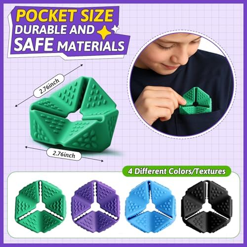 4PCS Sensory Flip Cube Fidget Toys, Quiet Fidget Toy for Kids & Adults - Image 3