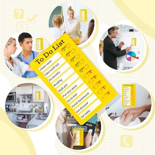 4 Pieces Chore Chart for Kids Multiple Kids - Sliding Routine Chart: Reusable to Do List, RV Checklist, Planning Board, Visual Schedule, and Reminder (bluepinkgreenyellow) - Image 3