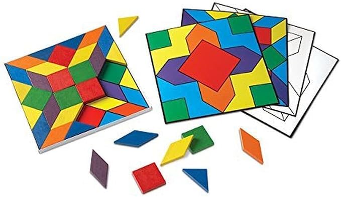 Learning Resources Parquetry Blocks & 20 Pattern Cards - Image 3