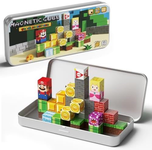 Magnetic Building Blocks Cubes for Kids: 35 PCS Travel Toys Ages 3-8 by hunloot