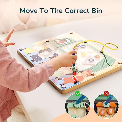TOP BRIGHT Trash Truck Magnetic Maze Toy, Montessori Toys for 3 Year Old - Image 6