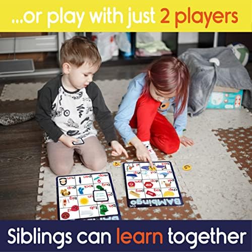 Alphabet and Phonics Bingo - ABC Learning Letter Recognition and CVC Words with Pictures - Phonics Games for Kids Ages 3-7 yrs Preschool Kindergarten - Image 4