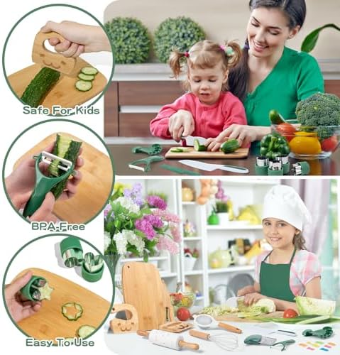 20 Pcs Kids Safe Knife Set for Real Cooking, Montessori Kitchen Tools - Image 4