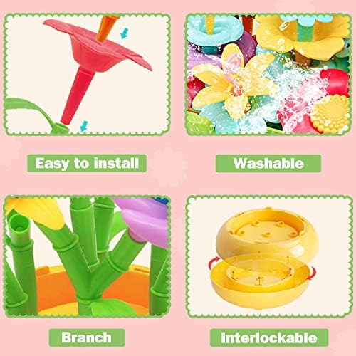 VERTOY Flower Garden Building Toy Set for 3, 4, 5, 6 Year Old Girls, STEM Educational Activity Games and Girls Birthday Gift for Age 3+ yr Toddlers and Kids, 143 pcs - Image 4