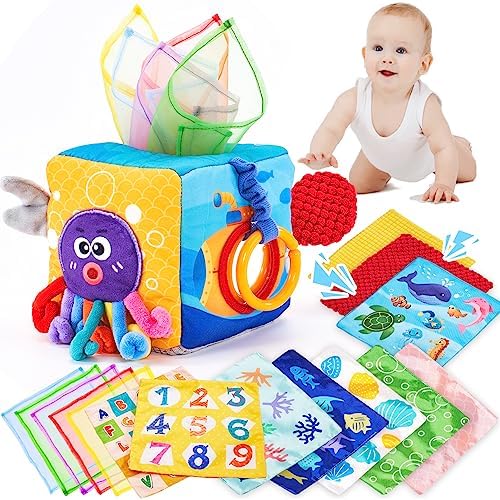 hahaland Baby Sensory Book & Baby Sensory Tissue Box Toy - Image 5