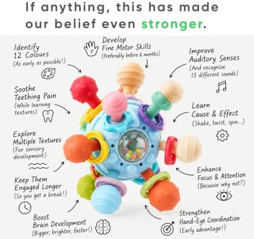 Wooden Rattle for Babies 0-12 Months | No Paint | Real Wood | Hippotoys - Image 6
