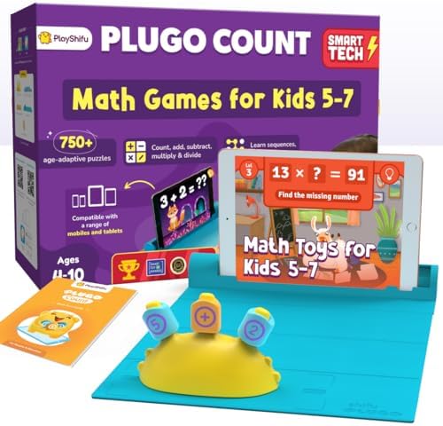 PlayShifu Math Games for Kids 5–7 – Plugo Count | STEM Learning Toy with Numbers & Operators | Fun Interactive Math Kit | Christmas Gift for Children by PlayShifu