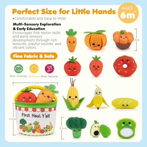 Montessori Sensory Toy for 1 Year Old, Fruit Vegetable Learning Sensory Toy - Image 7