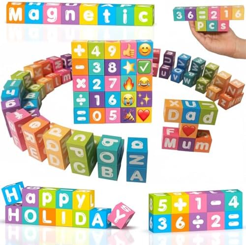 Magnetic Letters Blocks Numbers ABC Learning Toys Word Spelling Game for 5+ by amdohai
