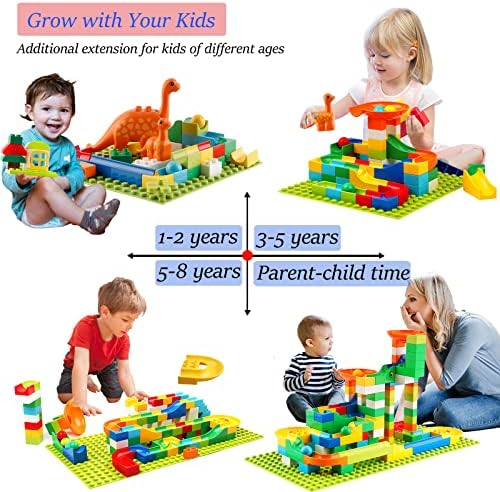 Klobroz Marble Run Building Blocks, 145 PCS Classic Big Blocks STEM Toy - Image 4
