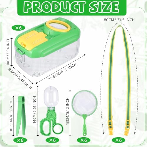 Halloscume 6 Sets Bug Catcher for Kids Insect Catching Kit, Green - Image 2